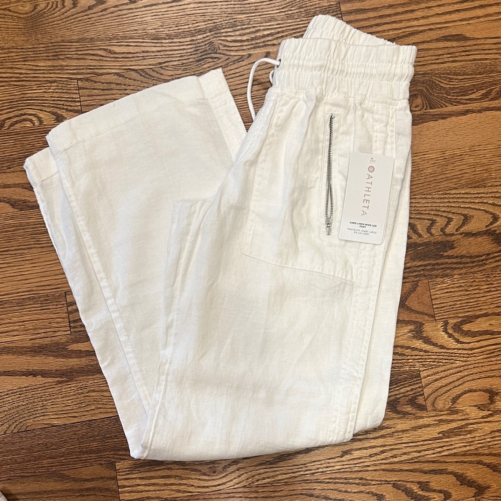 Athleta Cabo Linen Wide Leg Pant